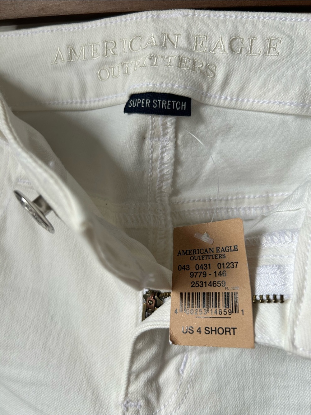 American Eagle Outfitters White Super Stretch Jegging Pants 4 Short Low Rise - Picture 7 of 13
